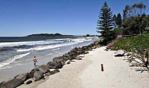 Belongil Beach, Byron Bay, which is at the centre of a heated debate about a $1.2 million rock wall. Belongil Beach, Byron Bay, which is at the centre of a heated debate about a $1.2 million rock wall.